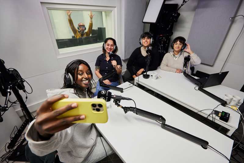 Recording the series SOLO OSLO: Your Voice. Photo: Kilian Munch © Munchmuseet