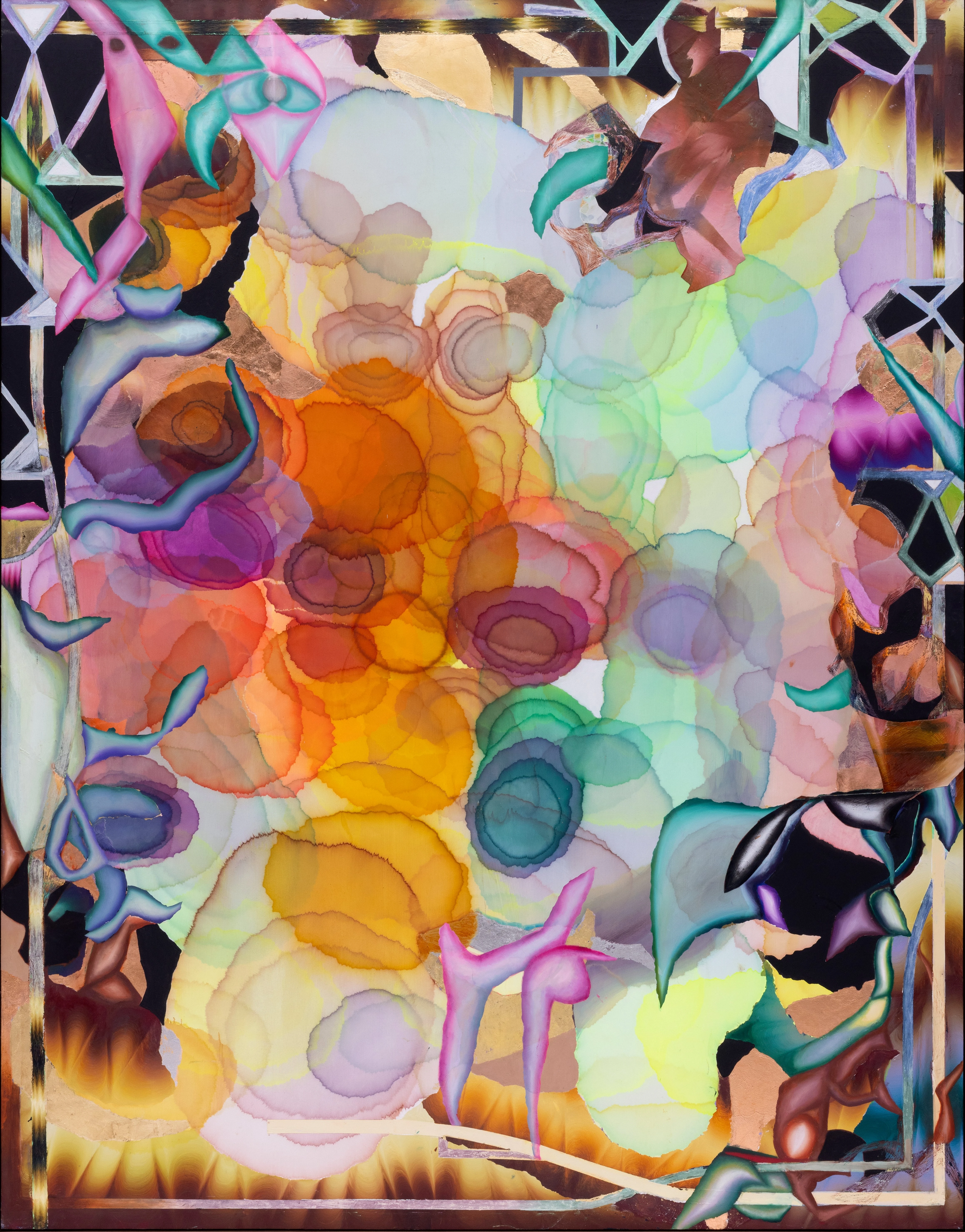 Abstract, colourful painting by Kerstin Brätsch. Foto