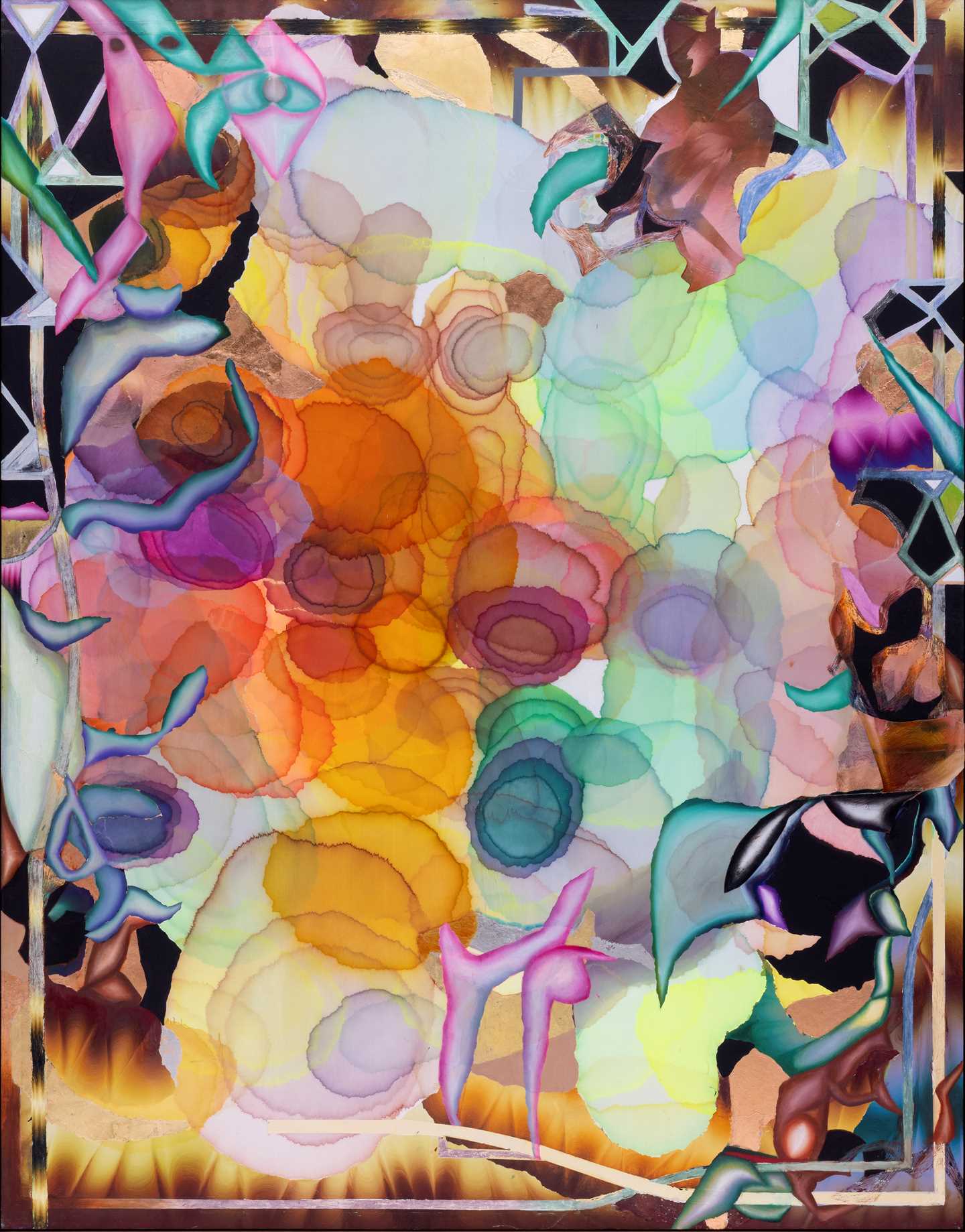 Abstract, colourful painting by Kerstin Brätsch. Foto