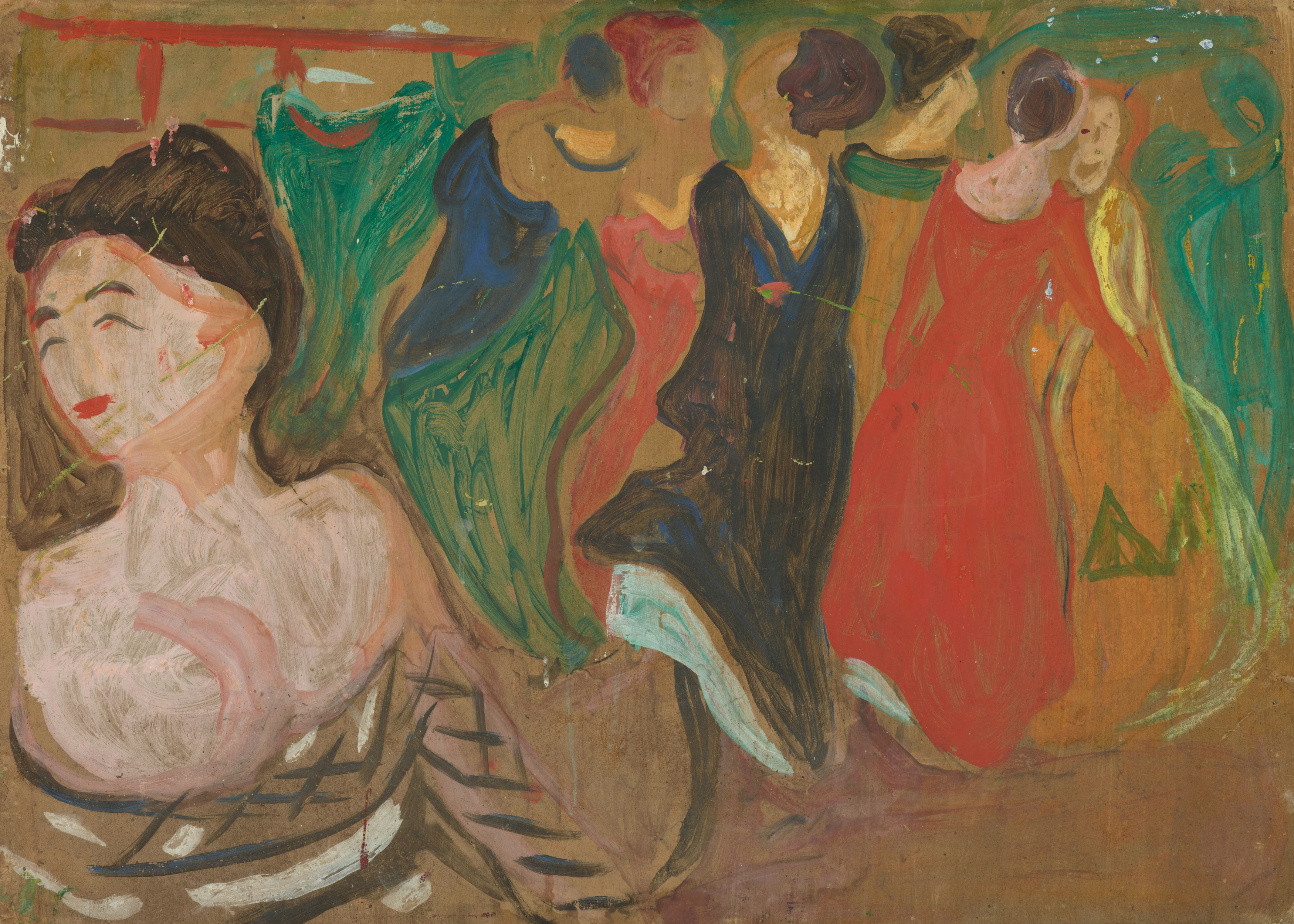 Edvard Munch: Brothel Scene. Oil on unbound cardboard, 1903. Photo © Munchmuseet