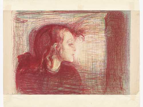 Edvard Munch, Det syke barn I. Litografi, 41.4 x 58.8 cm, 1910. Foto: Munchmuseet