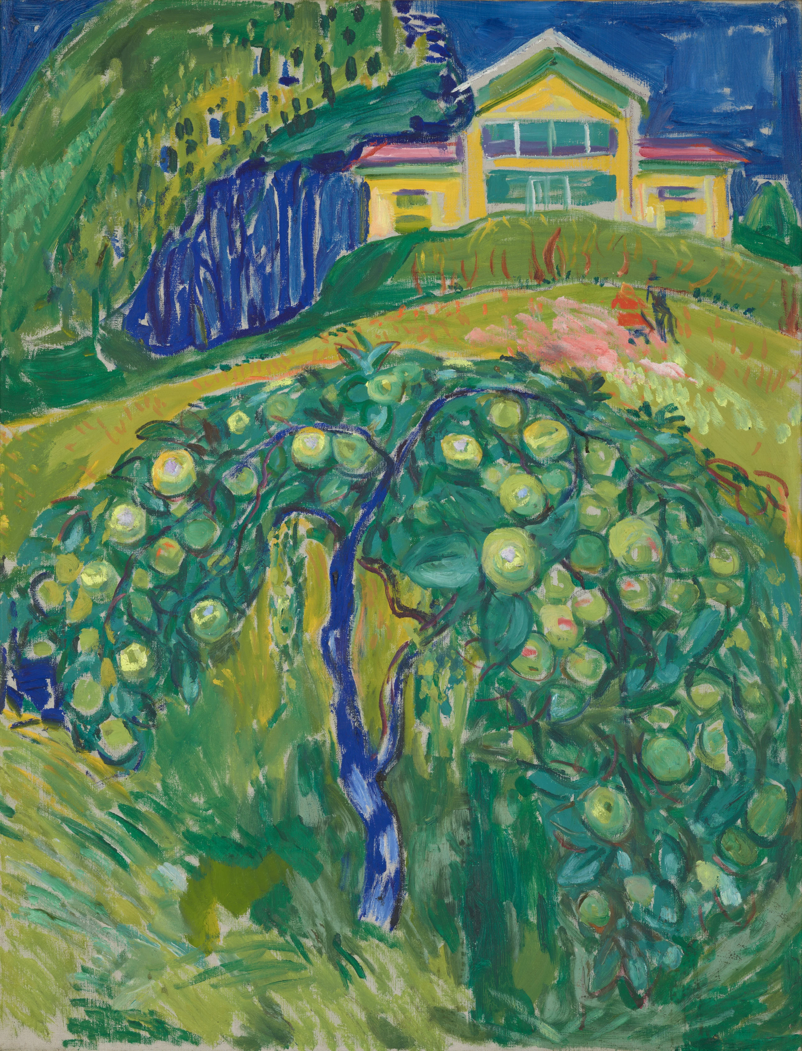 Edvard Munch: Apple Tree in the Garden. Oil on canvas, 1932-42. Photo © Munchmuseet