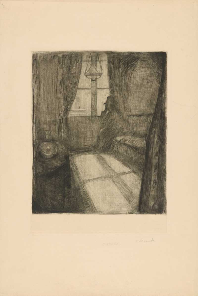 Edvard Munch: Moonlight. Night in Saint-Cloud. Etching, 1895. Photo © Munchmuseet