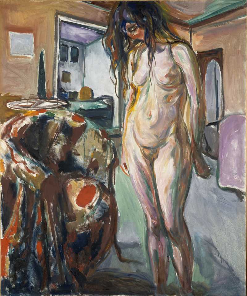 Edvard Munch: Model by the Wicker Chair. Oil on canvas, 1919-21. Photo © Munchmuseet
