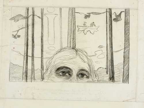 Edvard Munch: Eyes. The Voice. Crayon, black, 1893-96. Photo © Munchmuseet