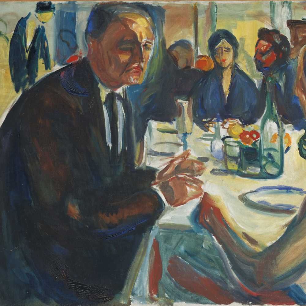 Edvard Munch: Self-Portrait at the Wedding Table. Oil on canvas, 1925–26. Photo © Munchmuseet