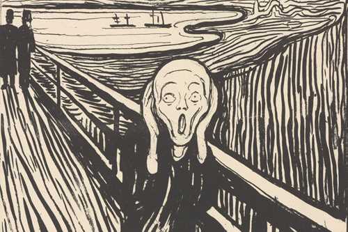 Crop of Edvard Munch: The Scream. Lithograph, 1895. Photo © Munchmuseet