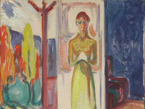 Edvard Munch: Woman Standing in the Doorway. Oil on cardboard, 1906–07. Photo © Munchmuseet